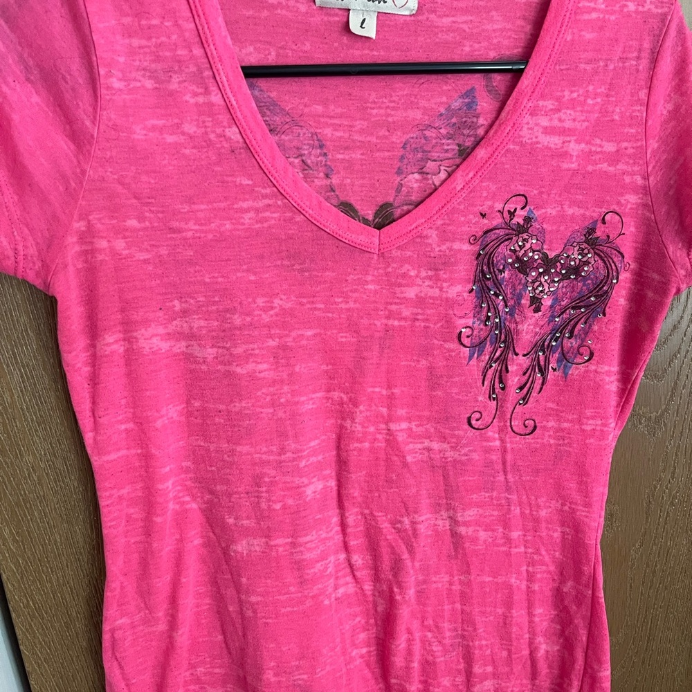 Y2K 2000s hot pink top